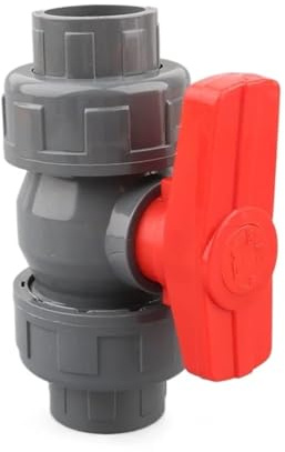 1pc PVC Union Ball Valve 20 25 32 40 50mm Water Pipe Garden Irrigation Aquarium Fish Tank Tube(Grey,ID 50mm)