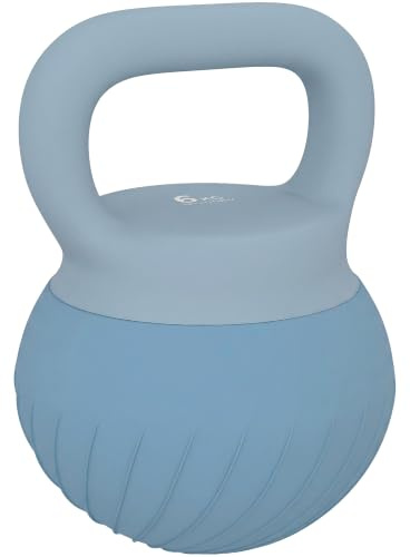 SPORTNOW Pesa Rusa 6/8/10kg Soft Kettlebell Mango Antideslizante Azul Claro | Relleno de Arena Metálica, para Entrenamiento Culturismo, Casa, Gimnasio