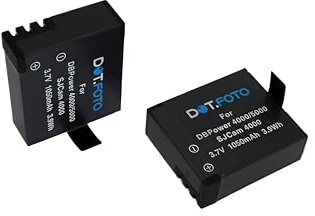2 x Dot.Foto SJ4000B Premium 3.7v / 1050mAh Batería Recargable para SJCAM M10, SJ4000, SJ5000, SJ5000 Plus, SJ6000, SJ7000, SJ9000