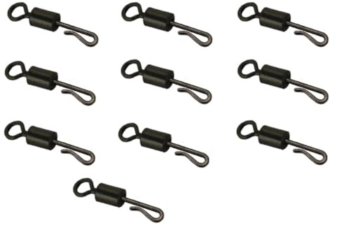 Korda Quick Change Swivel Size 8 | Anti-Glare, Quick Hook Link Change, Carp Fishing Terminal Tackle, Fits Lead Clips & Inline Leads, Pack of 10
