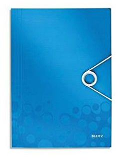 Leitz Schnellhefter, WOW 3 mit 3 Klappen Polypropylen 150 Blatt A4 blau metallic