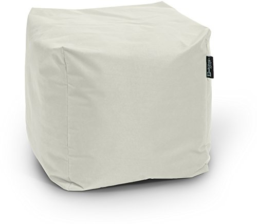 Sitzpouf für Outdoor Sitzsack, Fußhocker ideal für Gaming Sitzsäcke, Wetterfest, Outdoor Pouf (45x45x45cm, Beige)