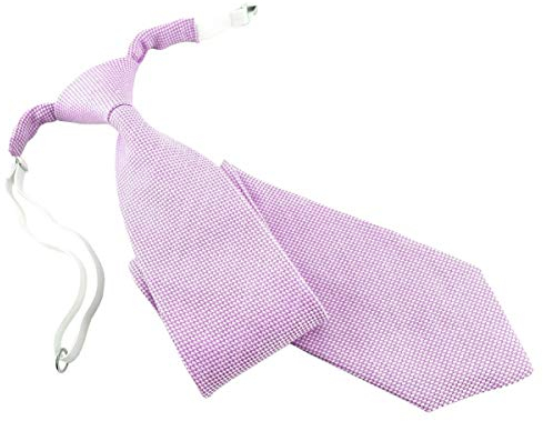 TigerTie Designer Security - Corbata de piqué de color liso preatada con goma y cinta de tela Color lila. Talla única
