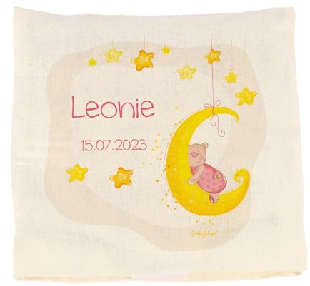 Striefchen® Wärmekissen für Baby zur Geburt mit Namen und Geburtsdatum - Kirschkernkissen Rosa