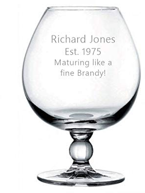 County Engraving Personalised Large 18oz Copa Brandy Glass with Presentation Box Ideal Birthday Gift - Enter Your Own Custom Text