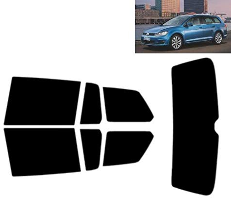 Passgenaue Tönungsfolie für Golf VII 5-Türen Kombi 2013-2020 Heck/Seitenscheiben (20% Schwarz)