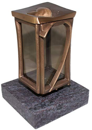 Kunst-Art-Köhl Grablaterne 57170/21 aus massiver Bronze oder Aluminium montiert auf einem Granitsockel (Bronze, Orion)
