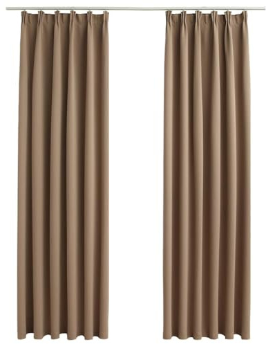 vidaXL Tende Oscuranti con Ganci 2 pz Grigio Talpa 140x175 cm