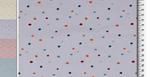 StoffBook Bunt-Grau Baumwolle Tupfenstoff Tupfendruck für Bekleidung | Stoff für Bekleidung, Dekoration und Näharbeiten, Baumwollstoff und Patchwork