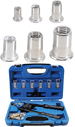 BGS 14127 | Nietmuttern-Sortiment | 150-tlg. | Aluminium | in praktischer, wiederverwendbarer Universalbox + 408 | Nietmutternzangen-Satz | 68-tlg. | M3 - M4 - M5 - M6 - M8 - M10 | inkl. Nietmuttern
