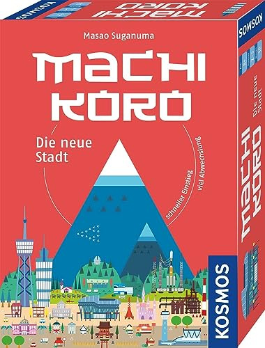 KOSMOS Machi Koro - Die Neue Stadt, Schneller Aufbau - viel Spielspaß | kompaktes Spiel mit Karten und Würfeln, für 2 bis 4 Personen, ab 8 Jahre, Gesellschaftsspiel