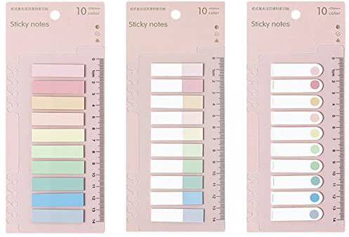600 Pcs Morandi Sticky Tabs Book Notes Tabs, Page Markers Tabs Pastel Book Tabs Reading Tabs Annotation Tabs Page Markers Sticky Index Tabs with Ruler Tabs for Annotating Books (Color A)