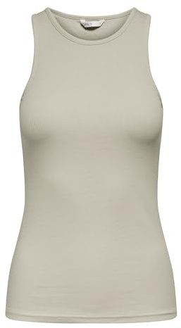 ONLY Damen Onlkenya Rib Tank Top JRS Noos, Pumice Stone,M