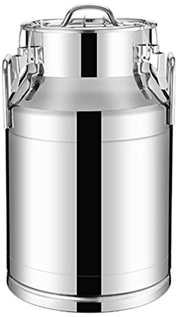 304 Stainless Steel Milk Can Bucket - 28/35/48/76L Large Capacity Milk Transport Tank Wine Pail Oil Storage Barrel with Silicone Seal Lid - for Milk, Coffee, Soup / 76L