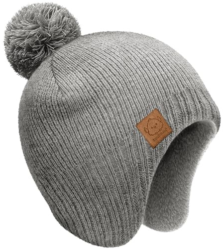 KeaBabies Baby Mütze Winter mit Ohrenschützern (Gray, M) | Kinderwintermütze für Baby Jungen, Mädchen, Weiche & Dehnbare Wintermütze Baby Neugeborene, Beanie Kinder, Säuglings-Hut