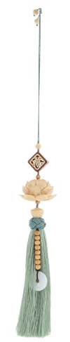 Vaguelly Pendentif Rétroviseur Voiture Fleur Lotus Suspendu Avec Corde Tissée Décoration Artisanale Pour Voiture Maison Mariage Bureau