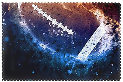 Tischset, American Football, Bedruckte Tischsets, Tischsets, rutschfest, fettdicht, hitzebeständig, waschbar, 6 Stück
