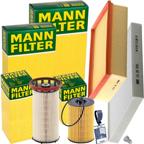 Mann Inspektionspaket | CU26009+C30005+HU7020Z+PU8028+588.670.001+MN1801 passend für A3 8V Golf 7 Passat B8 1.6+2.0 Tdi