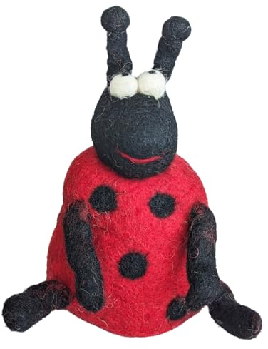 your castle Egg Cosy Ladybird Mario, Handmade from Natural Felt, Fair Trade Easter or Christmas Egg Warmer, Approx. 15 cm H