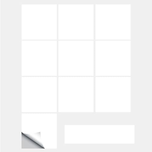 Lukery 20 PCS Azulejos Adhesivos Cocina Baño, Impermeables PVC Azulejos Ceramica Azulejo Adhesivo Pared Suelo, DIY Color Sólido Sencillo Azulejos Pegatina (15x15cm,Blanco)