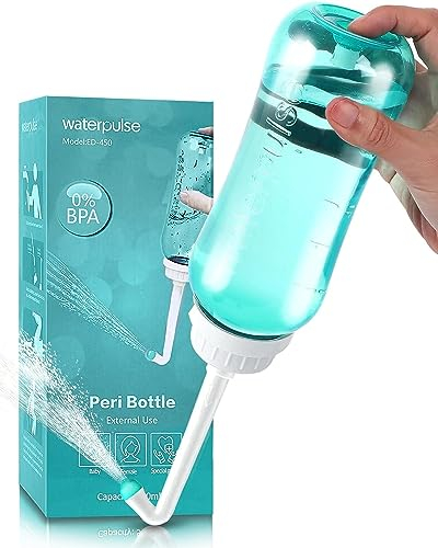 Bidet Portatile 500 ml, Peri Bottle Post Partum, Lavande Vagininali Interne con 2 Ugelli, Bidet Portatile da Viaggio per Viaggi,Uso Quotidiano e Doccia Campeggio
