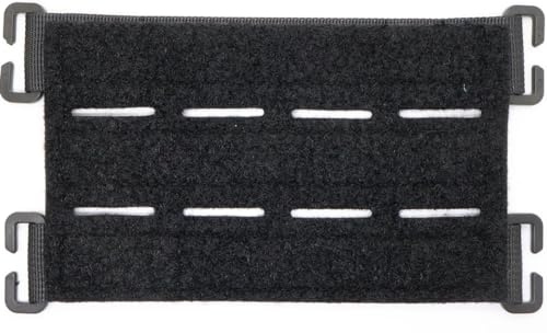 Laserskuren MOLLE krok och ögla ID displaypaneladapter för taktiska moraleplåster märken ryggsäckar västar väskor spänne bro lapp panel (svart)
