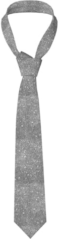 YUNWEIKEJI Silberner Glitzer funkelt, Krawatten Herren-Krawatten aus Polyester, schmale Krawatte für Party, Bräutigam und Trauzeugen