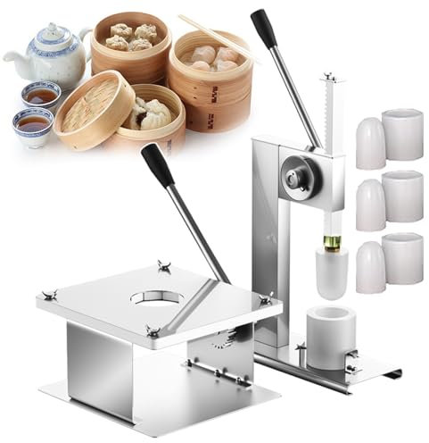 forplubossmmp Máquina para Hacer Panecillos Comerciales (con 3 Moldes De Prensa) - Máquina Semiautomática para Hacer Baozi De Panecillos Rellenos - Máquina para Prensar Y Cerrar Panecillos Al Vapor