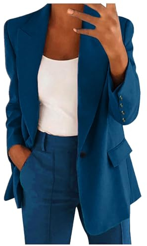 Keepink Ensemble de Costume pour Femme avec Blazer et Pantalon pour Femme Élégant Costumes de Mariage 2 Pièces avec Veste à Manches Longues et Boutons et Pantalon à Taille Haute pour le Travail au