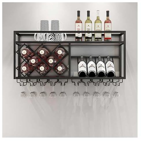 Weinregal Zur Wandmontage, Flaschenhalter Wand, Moderne Barregale Für Spirituosenflaschen, Barregale Für Flaschen Wandregal Hängeregal, Wein Regal, Weinflaschenhalter Für Küche Wohnzimmer Esszimmer(Bl