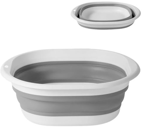 ZKGYUS Bacinella Pieghevole, Catino Pieghevole Multiuso Lavabo Portatile Silicone Sano e Inodore, Ciotola Piatti Rotonda Pieghevole, Vaschetta Salvaspazio Portatile Catino Bucato per Campeggio