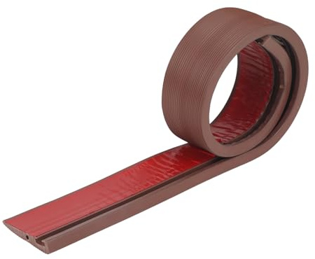 Türschwellenrampe Selbstklebend, Flexible Rollstuhlrampe, PVC Schwellenrampe mit Kabelkanal, Bordsteinrampe für Rollstuhl, Kehrroboter, Scooter (Braun, 7.5 x 1 x 90cm)