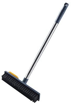 Ipetboom 38cm Floor Scrub Brush Scraper Rubber Broom for Pet Hair Removal Multi-surface Cleaning Brush for Hardwood Tile Window and Carpet for Home and Bathroom