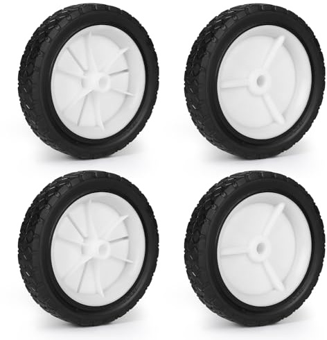 LALAGO 4 pcs. Ø175mm Roue en Caoutchouc, 7in Pneus de Tondeuse à Gazon Chariot Roue Motrice, Roues de Rechange Universelles pour Tondeuse à Gazon, Chariot, Tracteur de Pelouse, Tondeuses