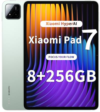 Xiaomi Pad 7 Tablet, 11,2 Pollici, 8 + 256 GB, Display 3,2 K 144 Hz, Snapdragon 7 + Gen 3, Batteria 8850 mAh, HyperAI, Altoparlante Quad, Esperienza Desktop Senza Soluzione di continuità, Verde
