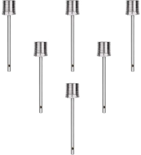 GZSYWZ Ballpumpe Nadeln - 6 Stück Luftpumpennadel Edelstahl, Doppelloch Ventiladapter Aufblasbare Nadel, Ballpumpen-Aufblasnadeln, Ballpumpe Nadel für Fußbälle, Basketball, Rugby-Bälle, Volleybälle