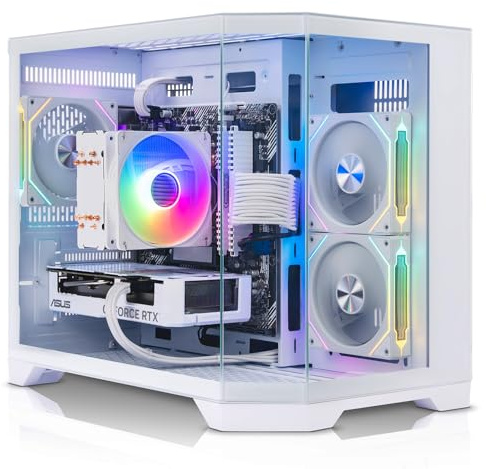 ADMI Gaming PC - Intel Core i5 14400F - NVIDIA RTX 5060 Ti 16GB GDDR7-16GB DDR4-1TB NVMe - WIFI - Mars RGB Panoramic Case (White) - Windows 11
