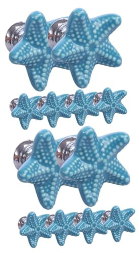Tofficu 2sets 6pcs Decorative Sea Star Cabinet Knobs Stylish Kitchen Cupboard Pulls for Closets Dressers Durable Ceramic Handles for Home Furniture Upgrade 6pcs*2
