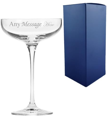 Personalised Engraved 240ml Infinity Champagne Saucer Glass with Gift Box | Custom Champagne Glasses, 18th 21st 30th 40th 50th 60th Birthday Gifts for Her, Bridesmaid Gift, Wedding Glasses