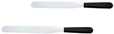 POPETPOP 2 Pezzi Spatole per Torte in Acciaio con Manico Ergonomico Raschietti per Dolci Antiburr Flessibili e Lisci per Stuccare e Levigare