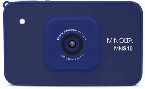 Minolta 48MP Digital Camera - 4K Ultra Slim HD Video, 2.9” IPS LCD Display, Autofocus Lens with Digital Image Stabilization, 4X Digital Zoom, Compact Travel Camera for Vlogging (Blue)
