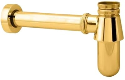 Sifón de pared latón macizo estilo antiguo con sifón tipo P y desagüe emergente for lavabo Para Lavabo(Gold)