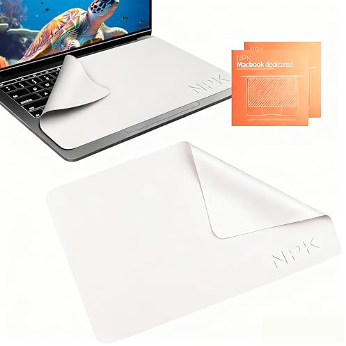 Kit De Protection en 2 Parties pour Clavier Et Écrans D'Ordinateur Portable – Chiffon De Nettoyage en Microfibre (29 X 19 Cm) pour MacBook Pro 13 Et 14, Dell XPS, HP Envy Et Plus Encore