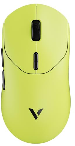 Rapoo VT2 Ratón Gaming Inalámbrico, Sensor Paw 3398, 26000DPI, Verdadero Sondeo de 8000 Hz, Ultraligero 53g, hasta 750 Horas de Batería, Interruptor Mecánico 100M, 10 Botones Programables, Amarillo | PAW3398 26K DPI, Nordic nRF54L15 MCU, 750 h de autonomía, interruptor mecánico de 100 m, 10 botones programables, para PC/Mac