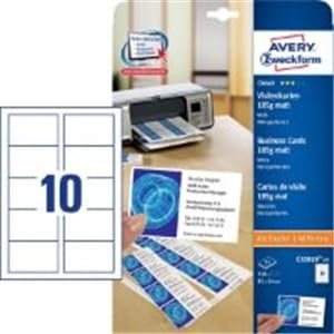 Avery Zweckform C32010 Visitenkarten 185g 85x54mm 250 Stück