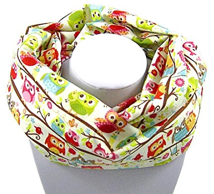 Kinder-Loop Schlauchschal EULEN auf Ästen cremeweiß - 100% Baumwolle - bettina bruder®