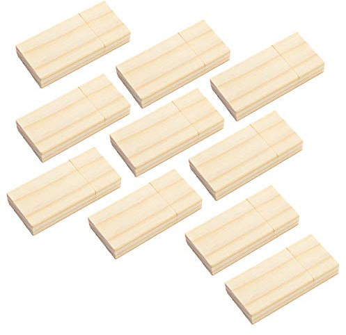Memoria USB 16GB de Madera 10 Unidades JBOS Memoria Flash USB2.0 16 GB, Pendrive 16GB dpara Bodas/Fotógrafos, Regalo Ideal para Clientes, Suministros de Oficina (Madera d'Arce)