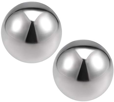sourcing map 2Stk 304 Edelstahl Hohl Kappe Kugel Ball 50mm D | Geländer Treppe Spindel Pfosten
