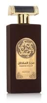 Majd Al Sultan Parfüm 100 ml Ein Parfüm von hoher Qualität und außergewöhnlicher Reinheit. ANMERKUNGEN: Zitrone, Wacholder, Patschuli, weißer Moschus und Aroma