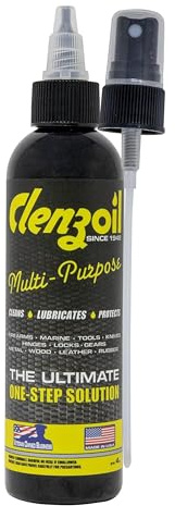 Clenzoil Multi-Purpose CLP Lubricant - 3-in-1 Oil - for Garage Door, Bike Chain, Guns & More - Bicycle & Motorcycle Use - Dropper & Spray Bottle - 4 oz